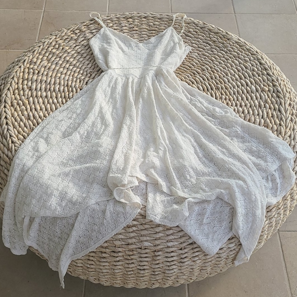 bebe High Low Dress Ivory